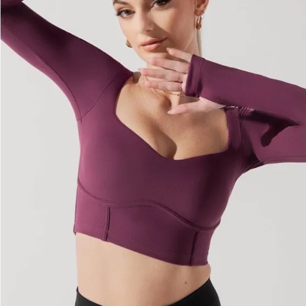POPFLEX Sweetheart Long Sleeve Crop Top